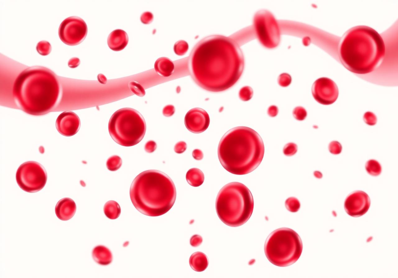 Healthy red blood cells flowing through a vein